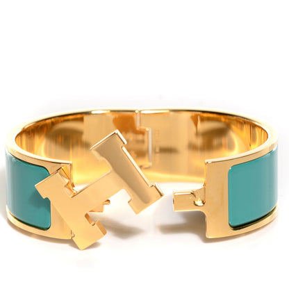 Hermes Enamel Wide Clic Clac H Bracelet PM Emeraude 4 of 7