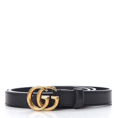Gucci Calfskin Double G 20mm Belt 85 34 Black 1 of 8