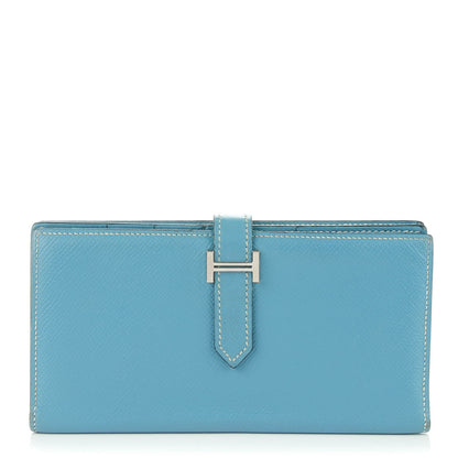 Hermes Epsom Bearn Wallet Blue Jean 1 of 8