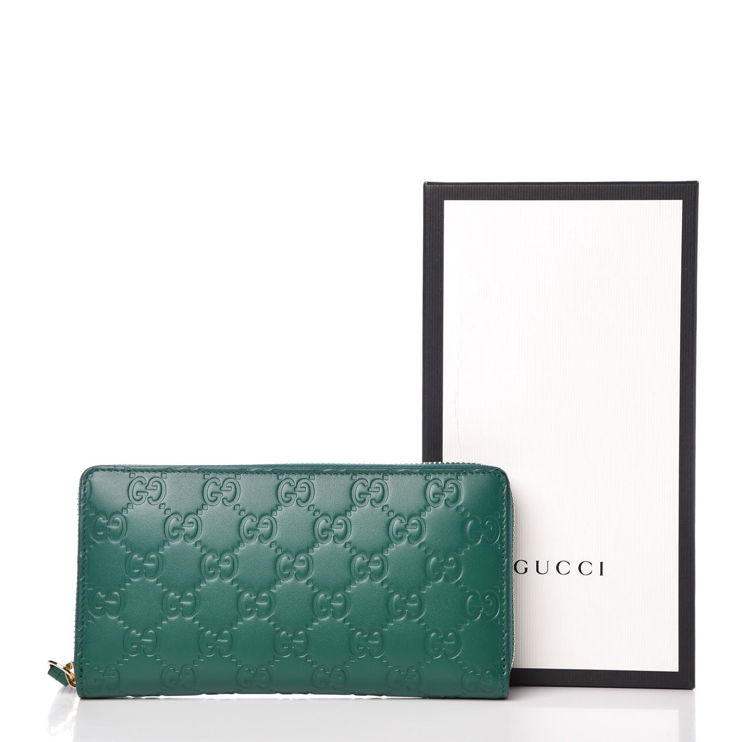Guccissima Signature Zip Around Wallet Emerald