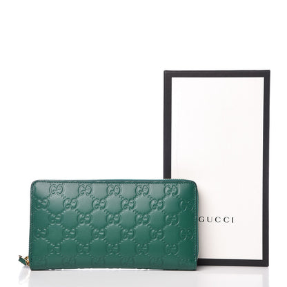 Gucci Guccissima Signature Zip Around Wallet Emerald 8 of 8