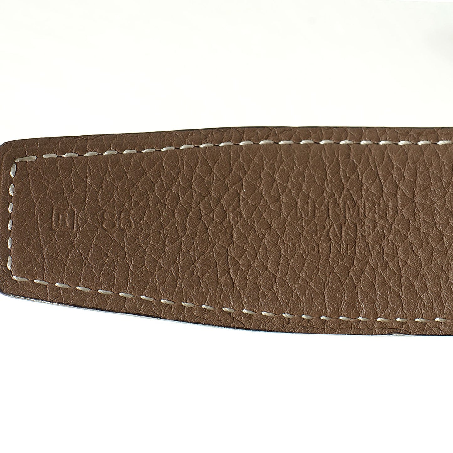 Box Togo Guilloche 32mm H Belt 85 Black Etoupe