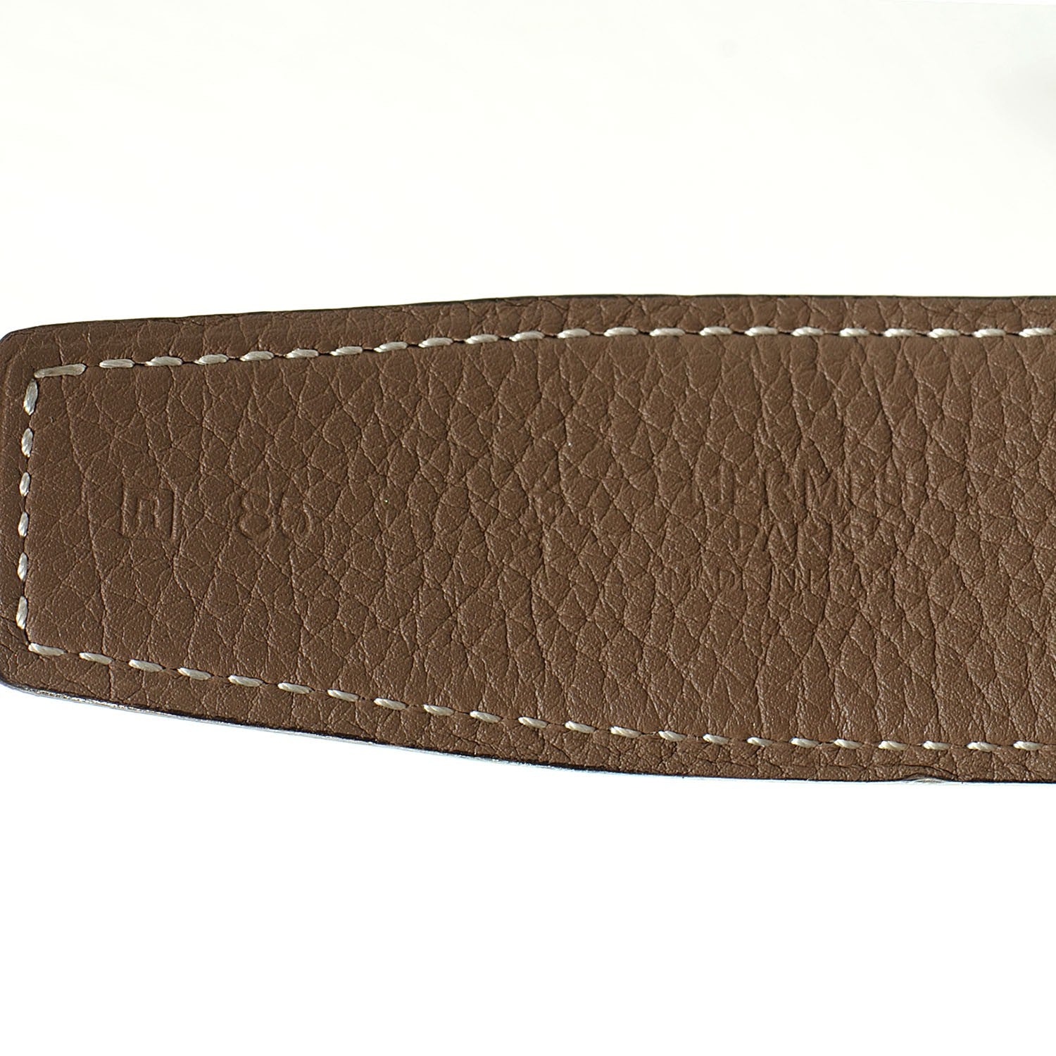 Hermes Box Togo Guilloche 32mm H Belt 85 Black Etoupe 6 of 10