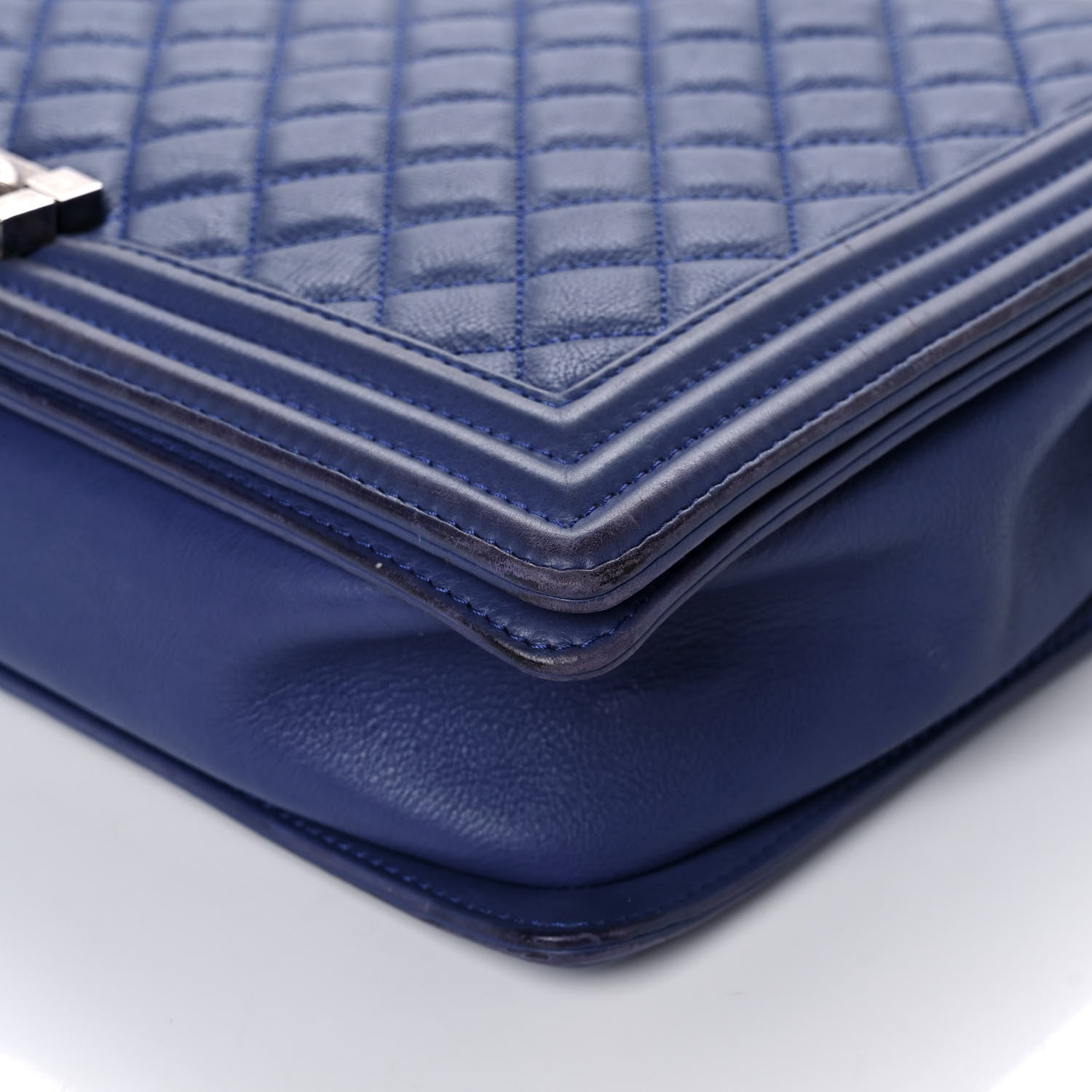Chanel Calfskin Quilted Large Boy Flap Blue 10 of 13