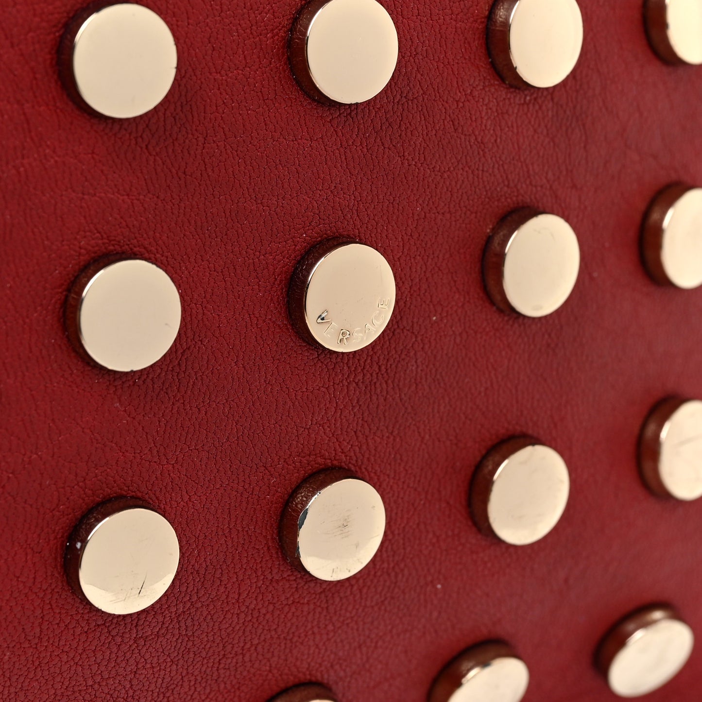 Calfskin Studded Crossbody Red