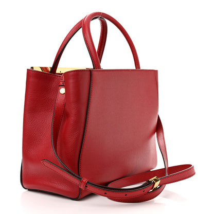 Fendi Vitello Elite Flamingo Petite 2Jours Tote Mattone 3 of 16