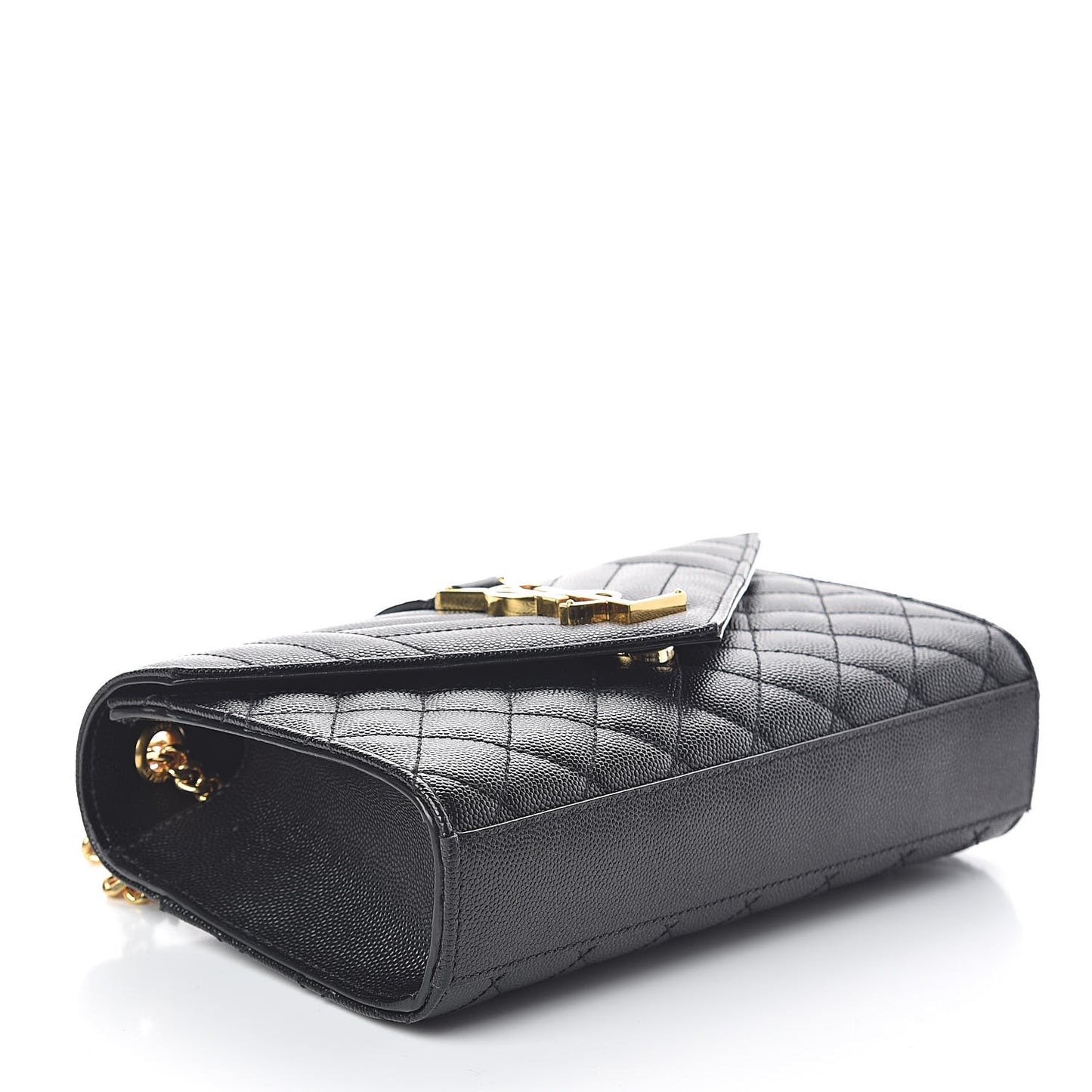 Grain De Poudre Textured Mixed Matelasse Triquilt Small Monogram Satchel Black