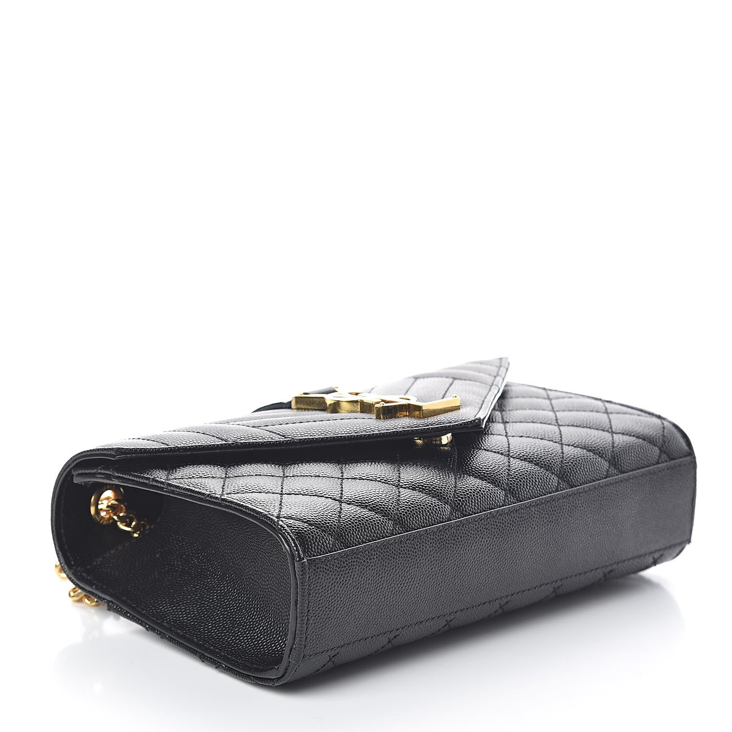 Saint Laurent Grain De Poudre Textured Mixed Matelasse Triquilt Small Monogram Satchel Black 4 of 11