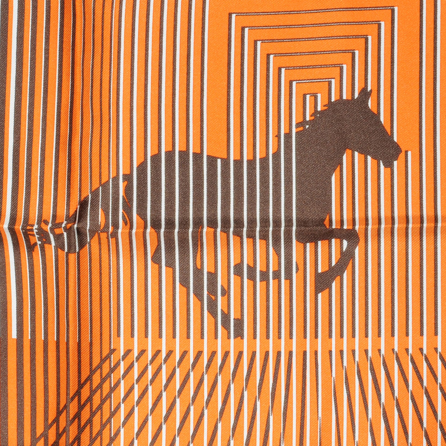Silk H Au Gallop Pocket Square Scarf Orange