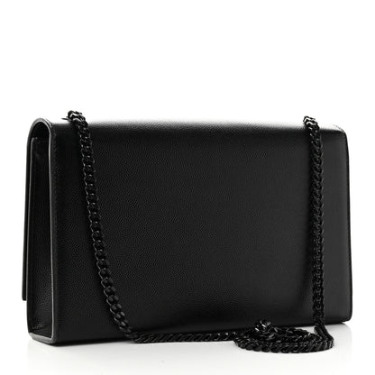 Saint Laurent Grain De Poudre Medium Classic Monogram Monochrome Kate Satchel Black 3 of 9
