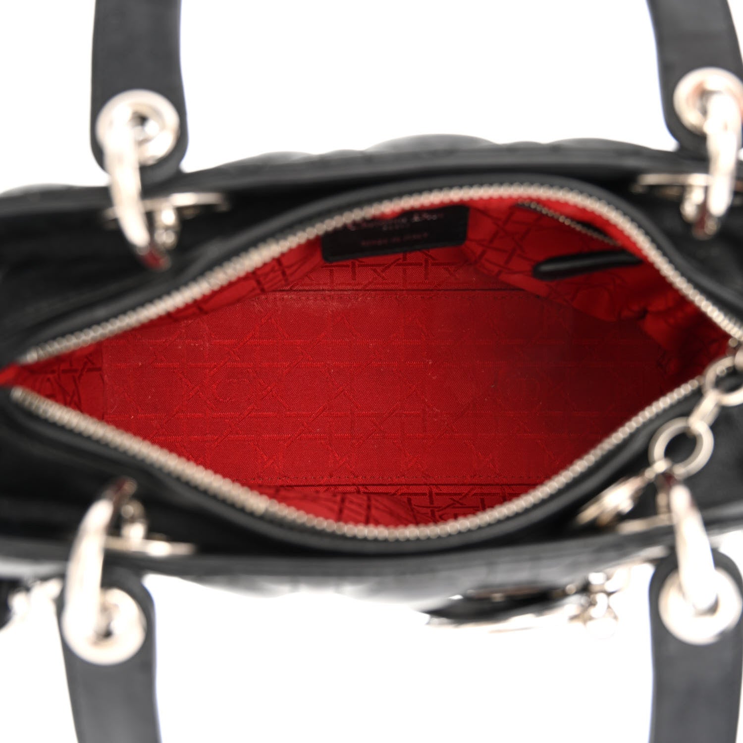 Christian Dior Lambskin Cannage Medium Lady Dior Black 4 of 10