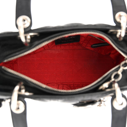 Christian Dior Lambskin Cannage Medium Lady Dior Black 4 of 10