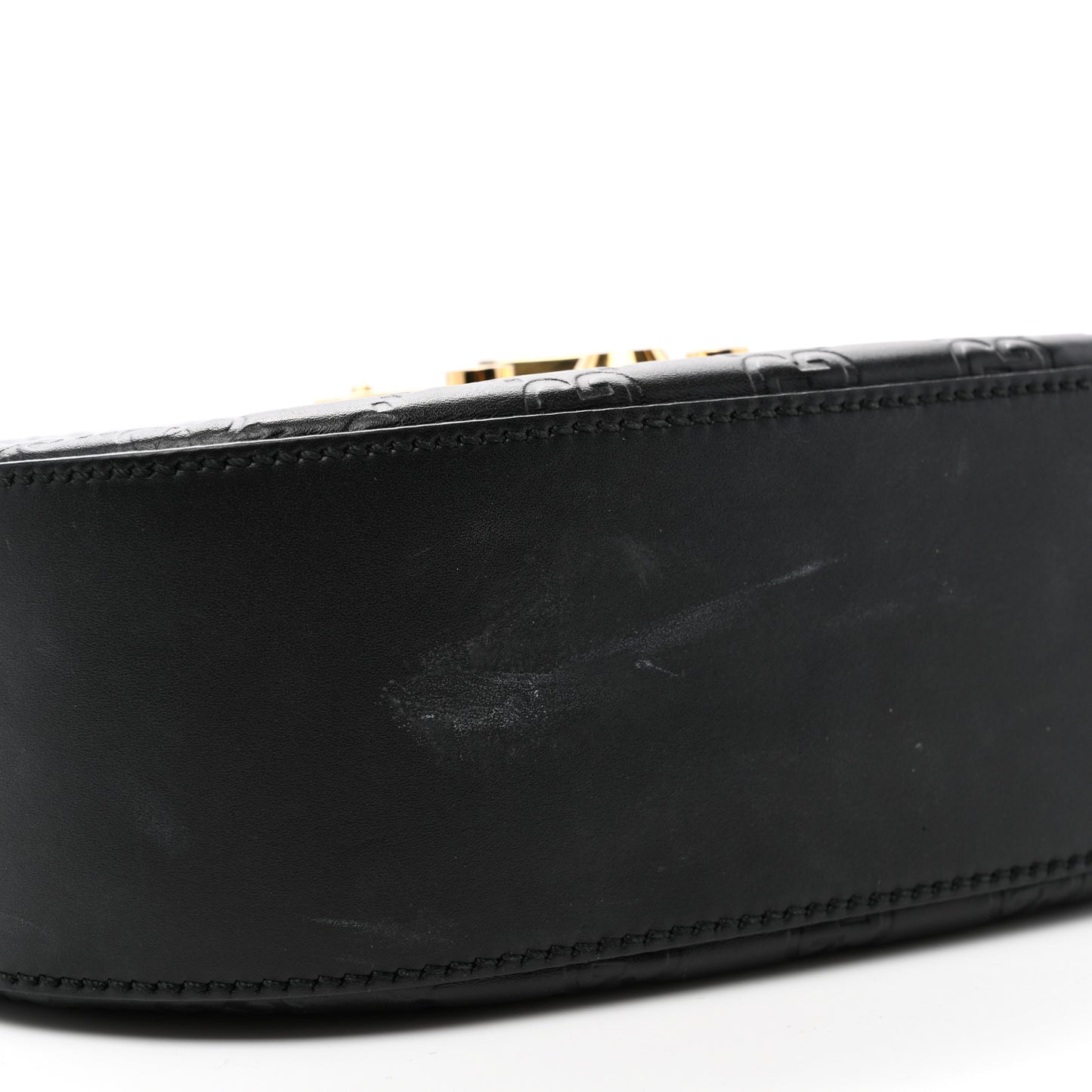 Guccissima Web Medium Padlock Messenger Shoulder Bag Black