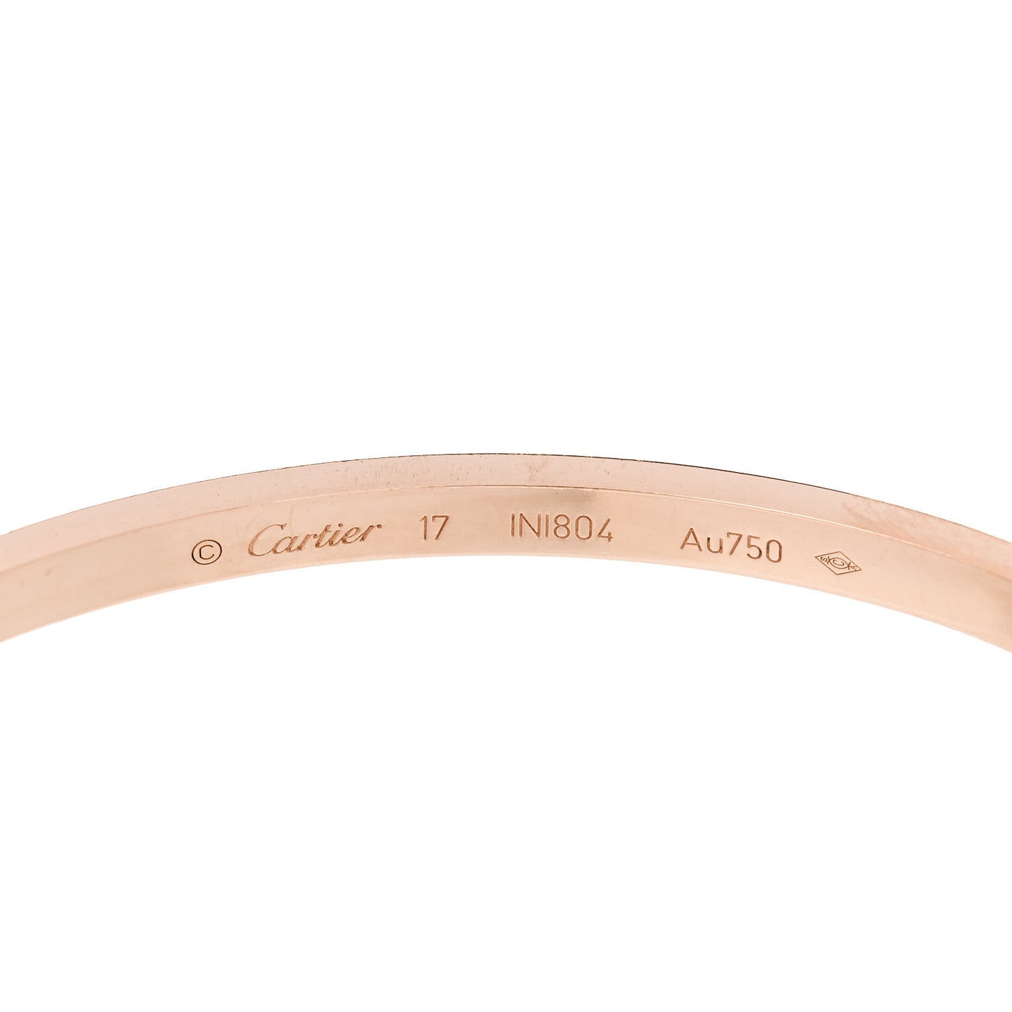 18K Pink Gold Diamond Small LOVE Paved Bracelet 17