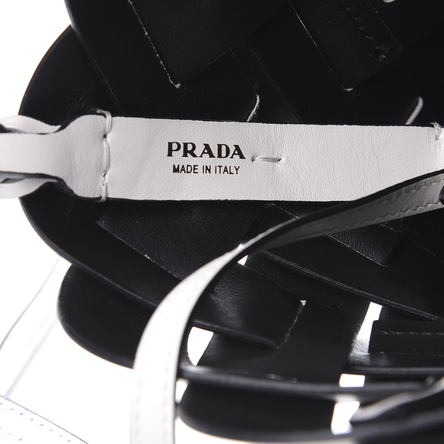 Prada Vitello Intreccio Bucket Bag White 6 of 9