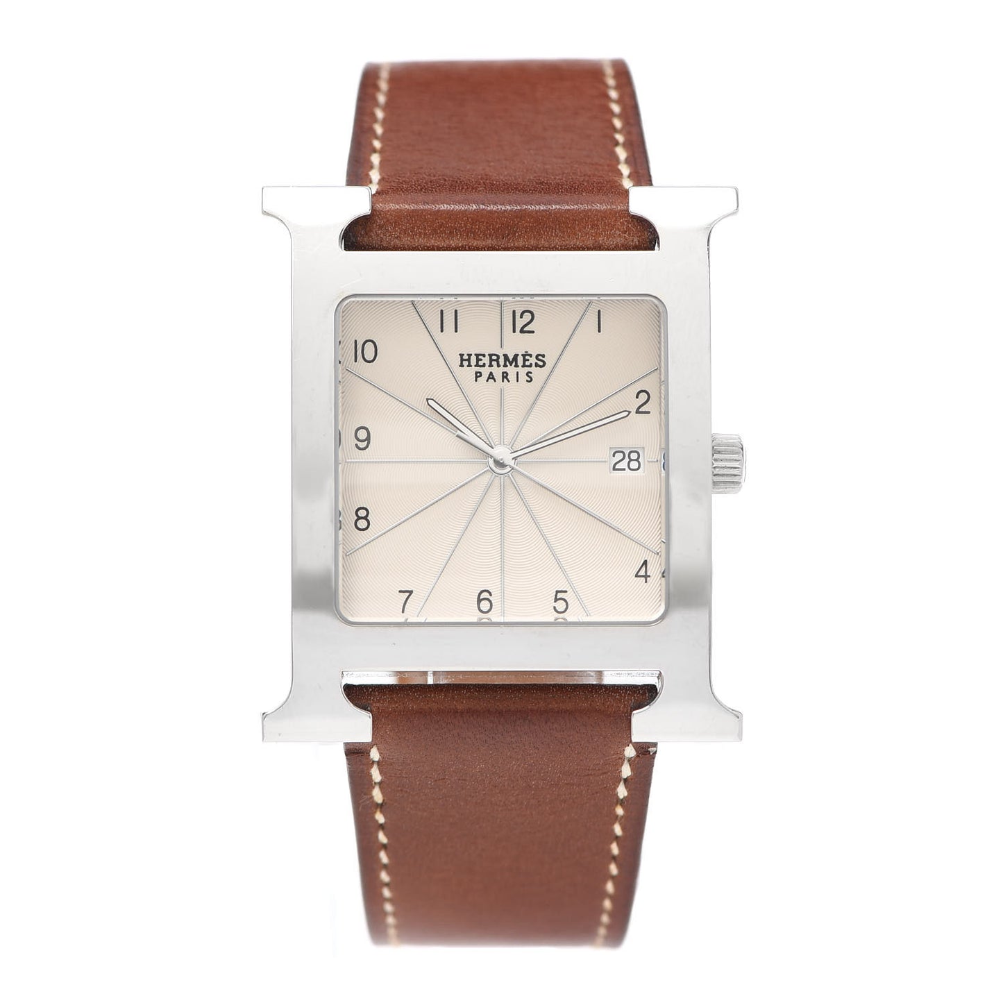 Stainless Steel Barenia 30.5mm Heure H Hour Quartz Watch Fauve
