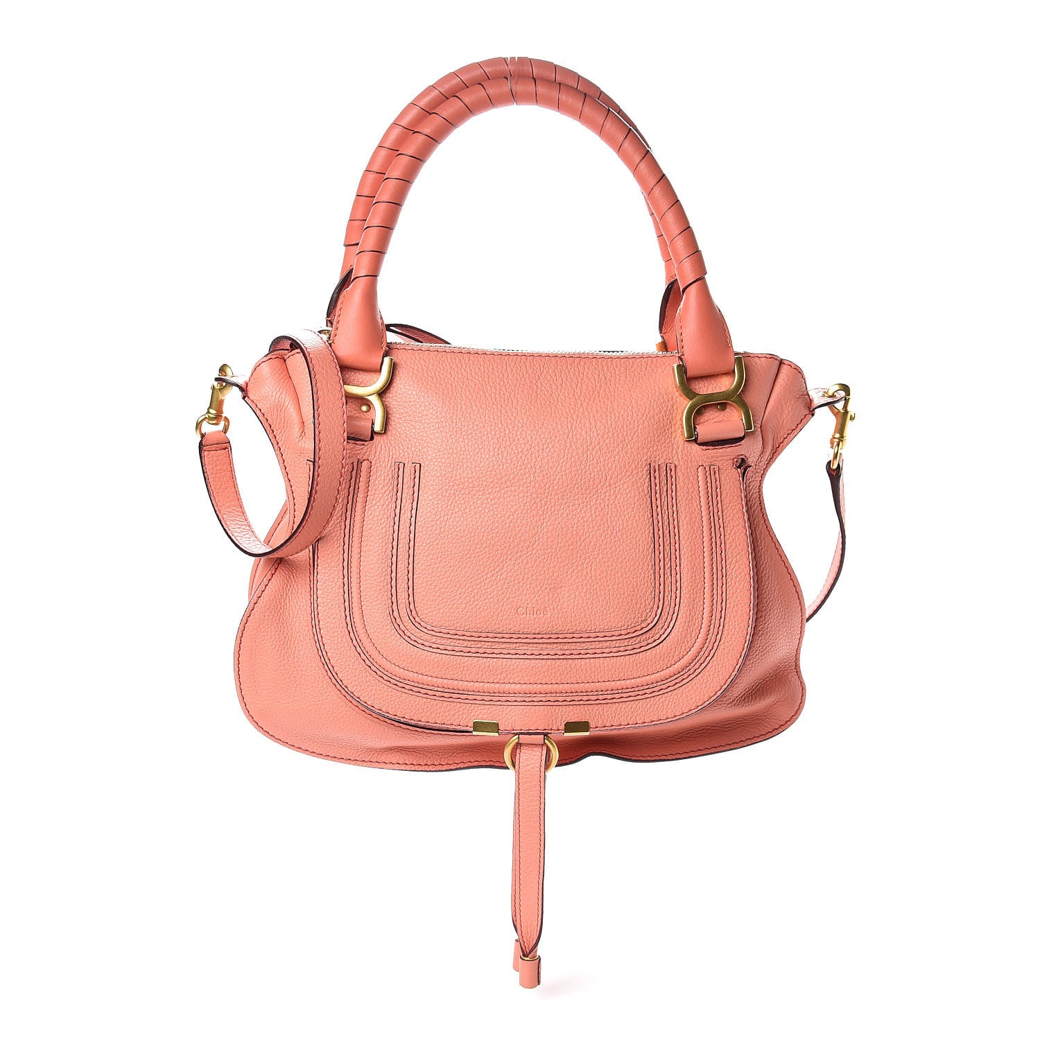 Chloe Calfskin Medium Marcie Satchel Coral Pop 1 of 12