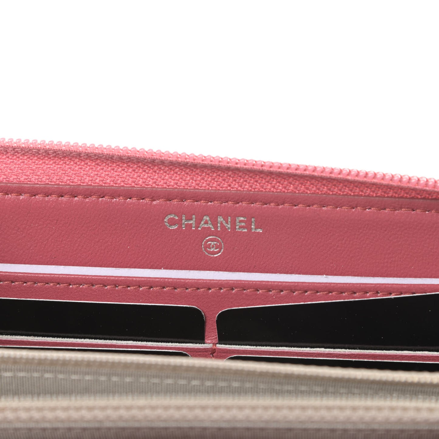 Lambskin Quilted Boy Zip Around Wallet Pink