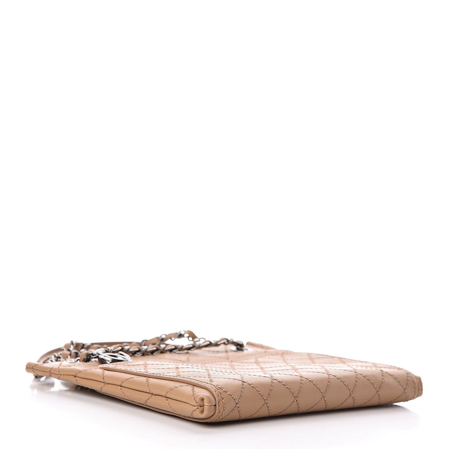 Calfskin Wild Stitch Small Shopping Tote Beige