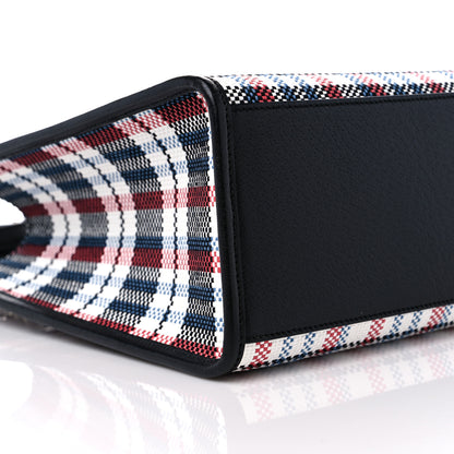 Gucci Canvas Plaid ICCUG Embroidered Small Tote Bag Black White Red Blue Smile Yellow 8 of 10