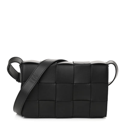 Bottega Veneta Lambskin Maxi Intrecciato Cassette Crossbody Bag Black 1 of 9