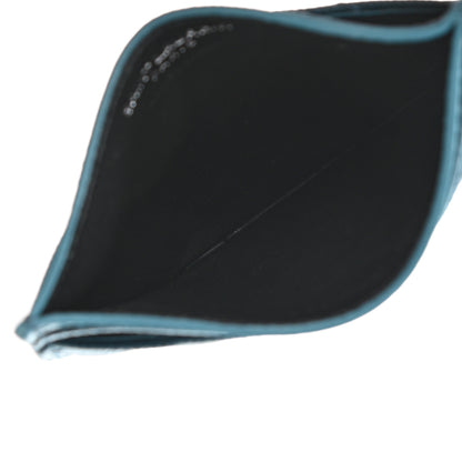 Saint Laurent Grain De Poudre Matelasse Chevron Monogram Credit Card Case Peacock Green 5 of 8