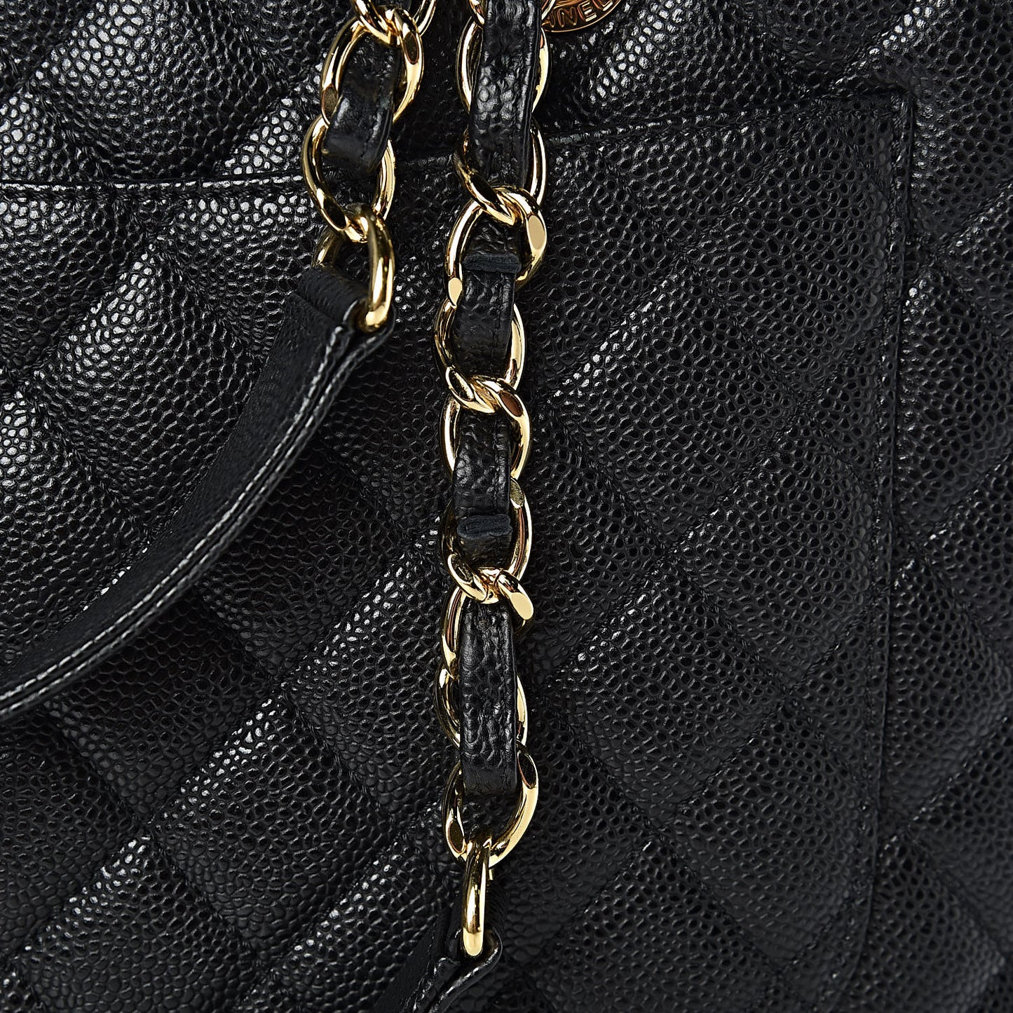 Caviar Quilted Grand Shopping Tote GST Black
