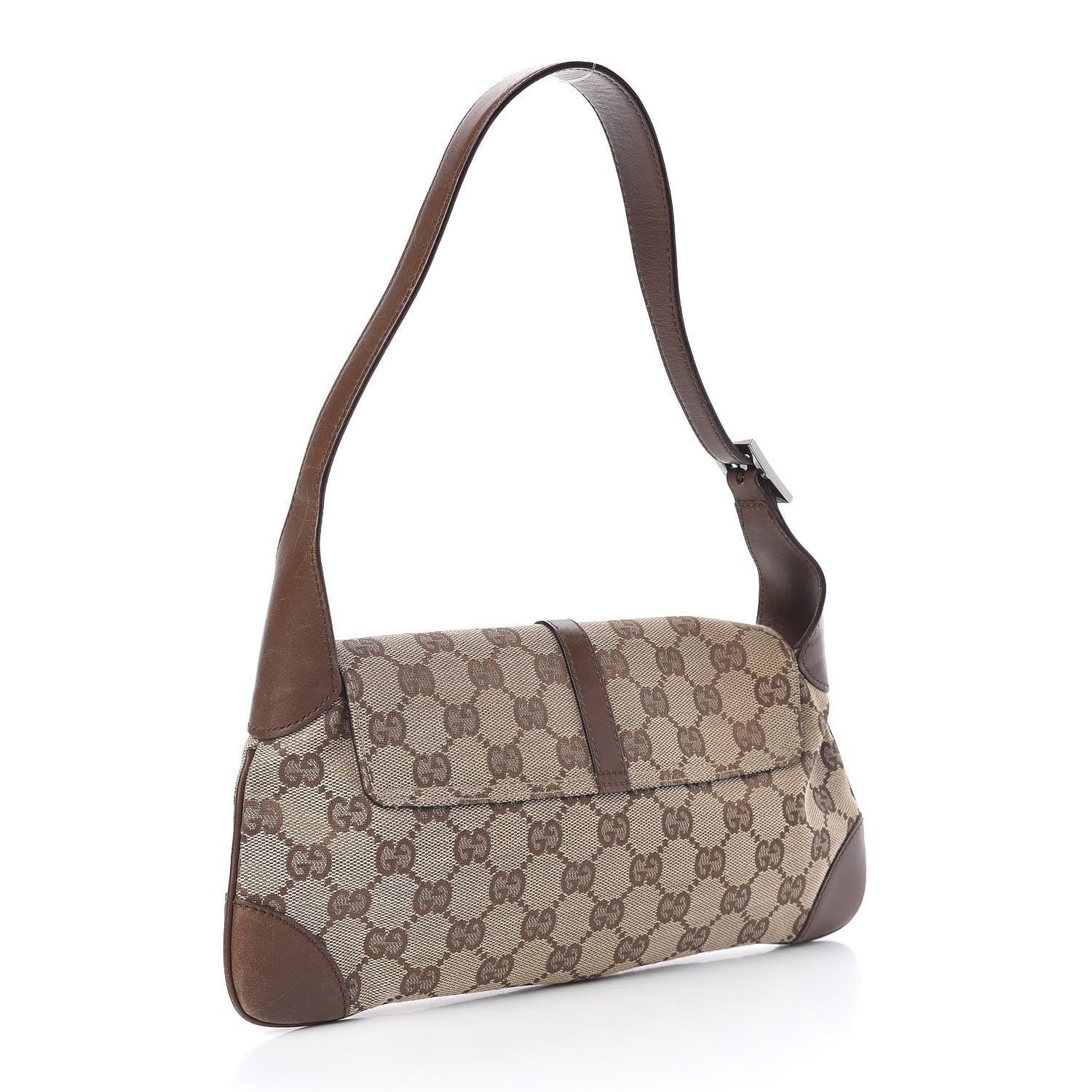 Gucci Monogram Jackie O Flap Bag Brown 3 of 15
