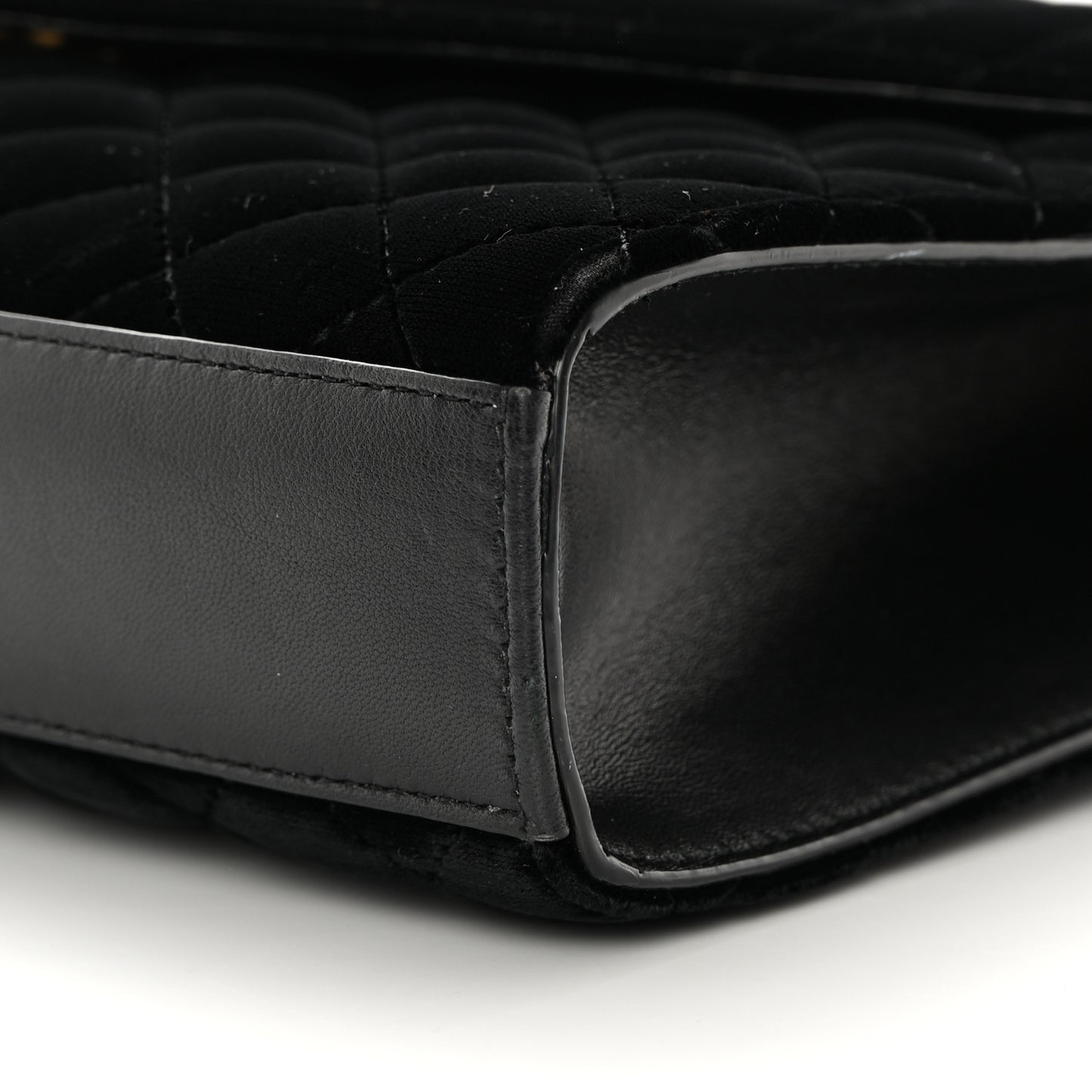 Velvet Tri-Quilt Monogram Medium College Bag Black
