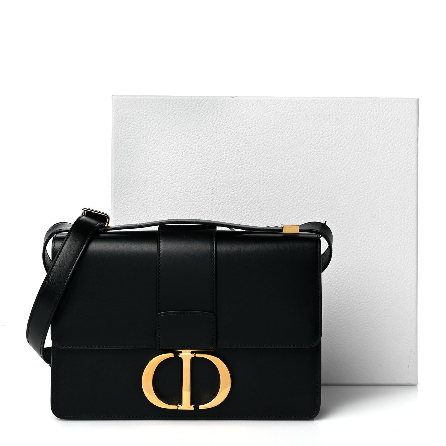 Smooth Calfskin 30 Montaigne Flap Bag Black