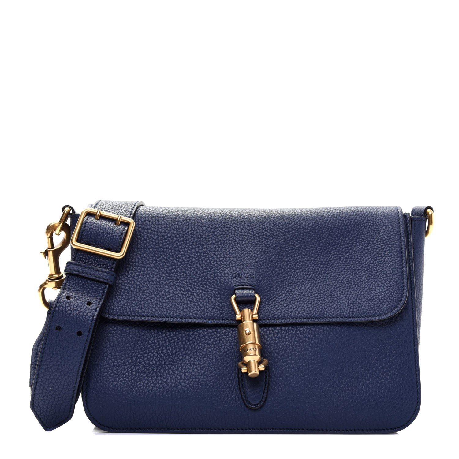 Gucci Soft Grained Calfskin Small Jackie Shoulder Bag Classic Blue Marine 4 of 21