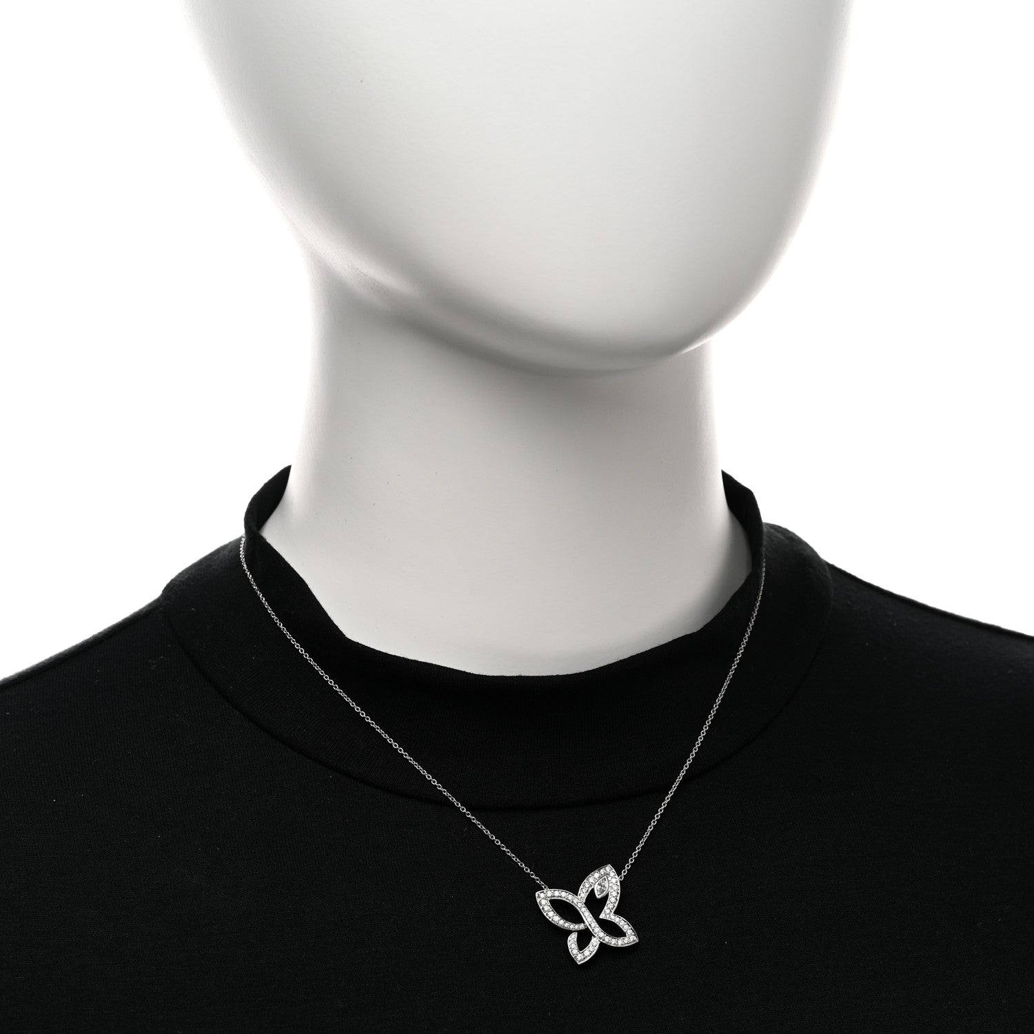 Harry Winston Platinum Diamond Infinite Lily Cluster Pendant Necklace 2 of 5