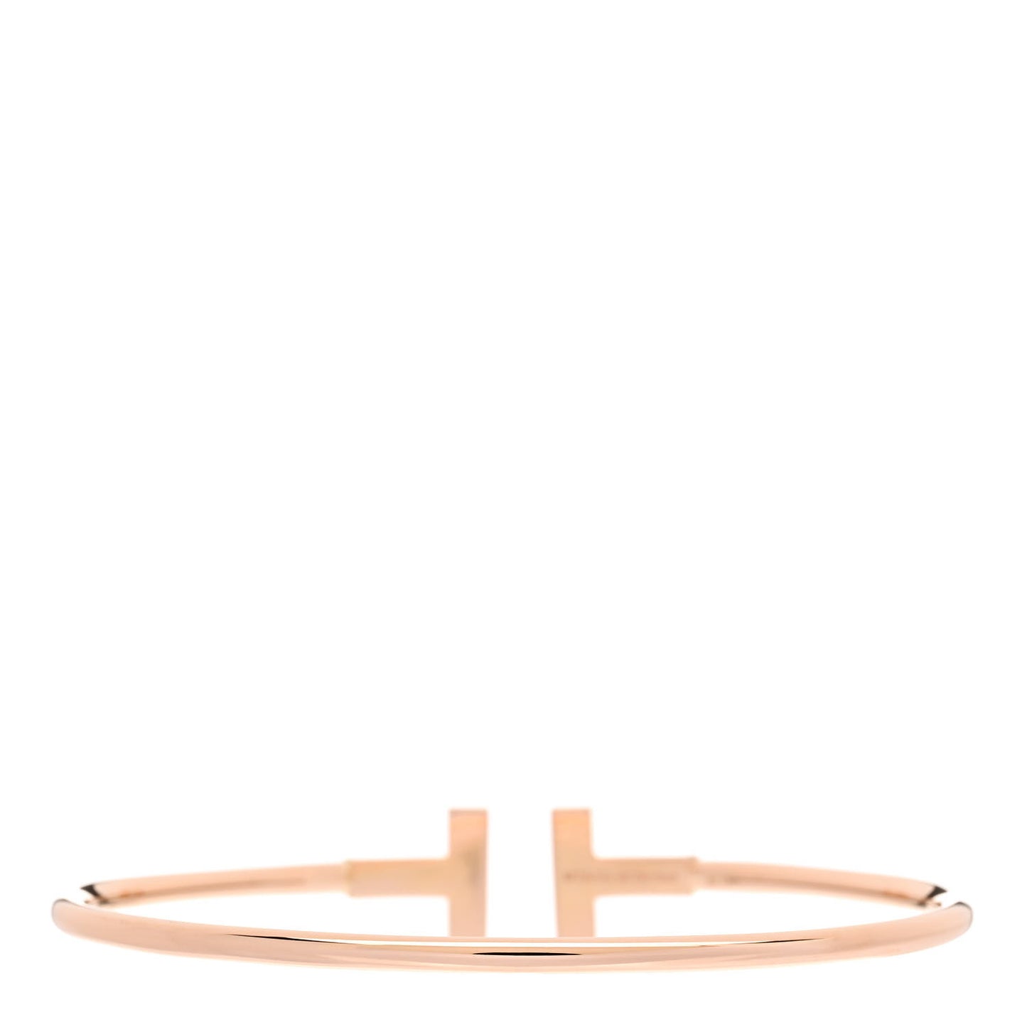 18K Rose Gold Diamond T Wire Bracelet