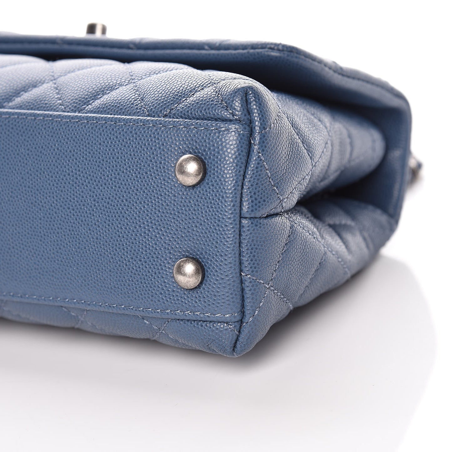 Caviar Quilted Mini Coco Handle Flap Blue