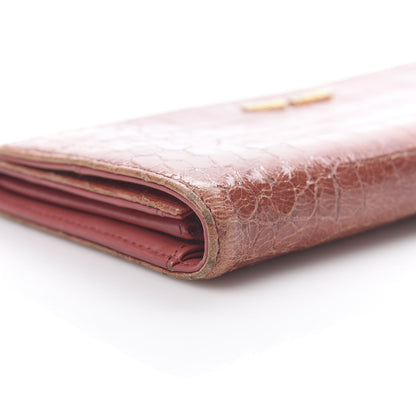 Miu Miu Patent Crocodile Embossed Saint Cocco Lux Continental Flap Wallet Antico 10 of 11