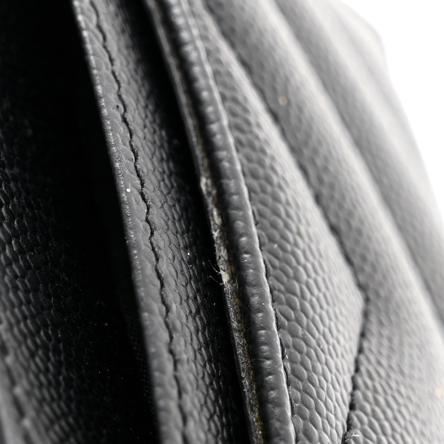 Saint Laurent Grain De Poudre Matelasse Chevron Monogram Credit Card Case Black 9 of 9