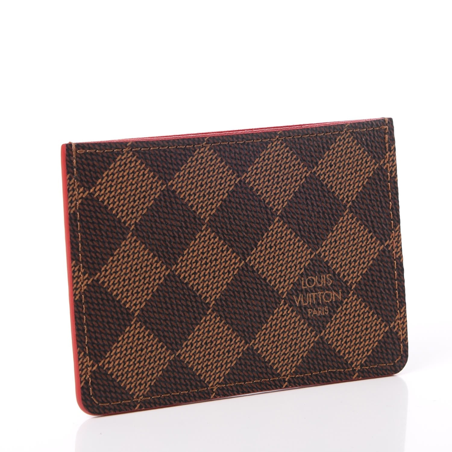 Louis Vuitton Damier Ebene Caissa Card Holder Cherry 3 of 8
