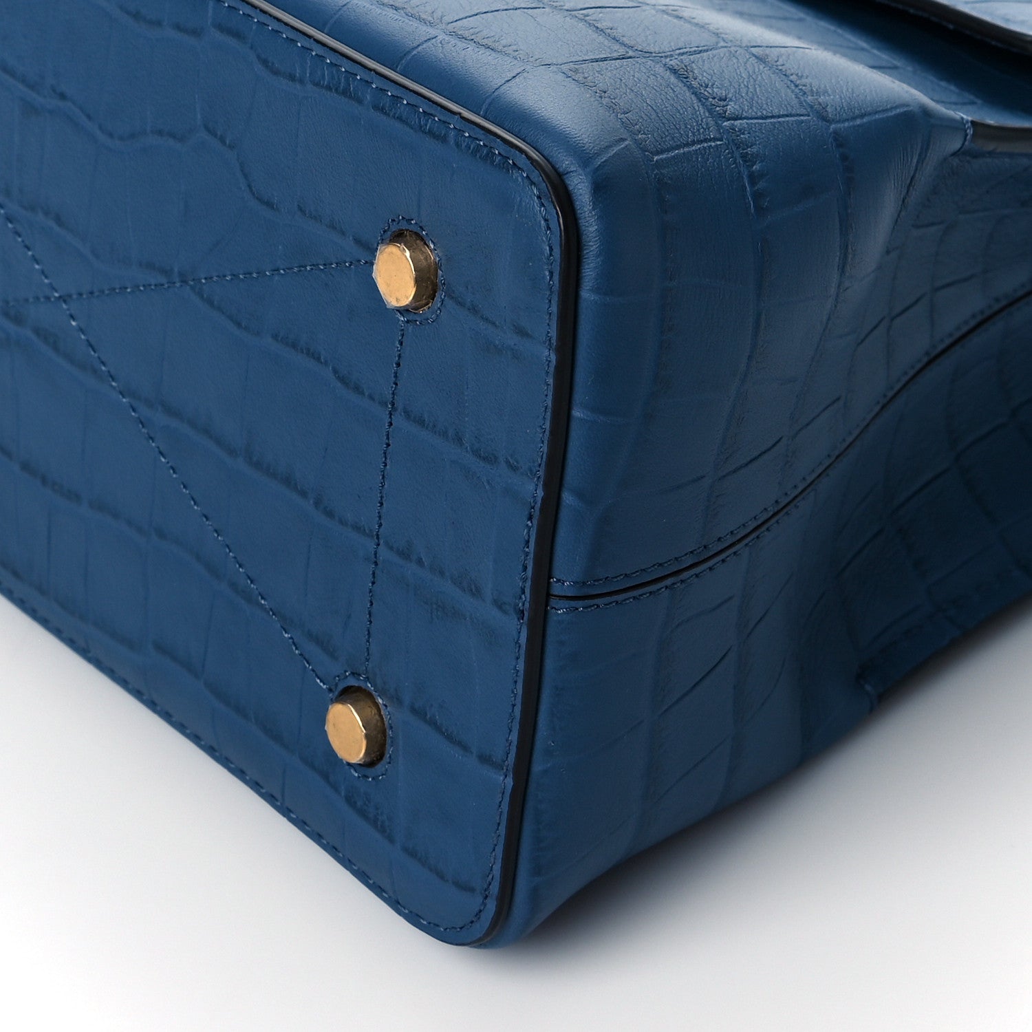 Mulberry Shiny Croc Calfskin Embossed Micro Seaton Blue 8 of 8