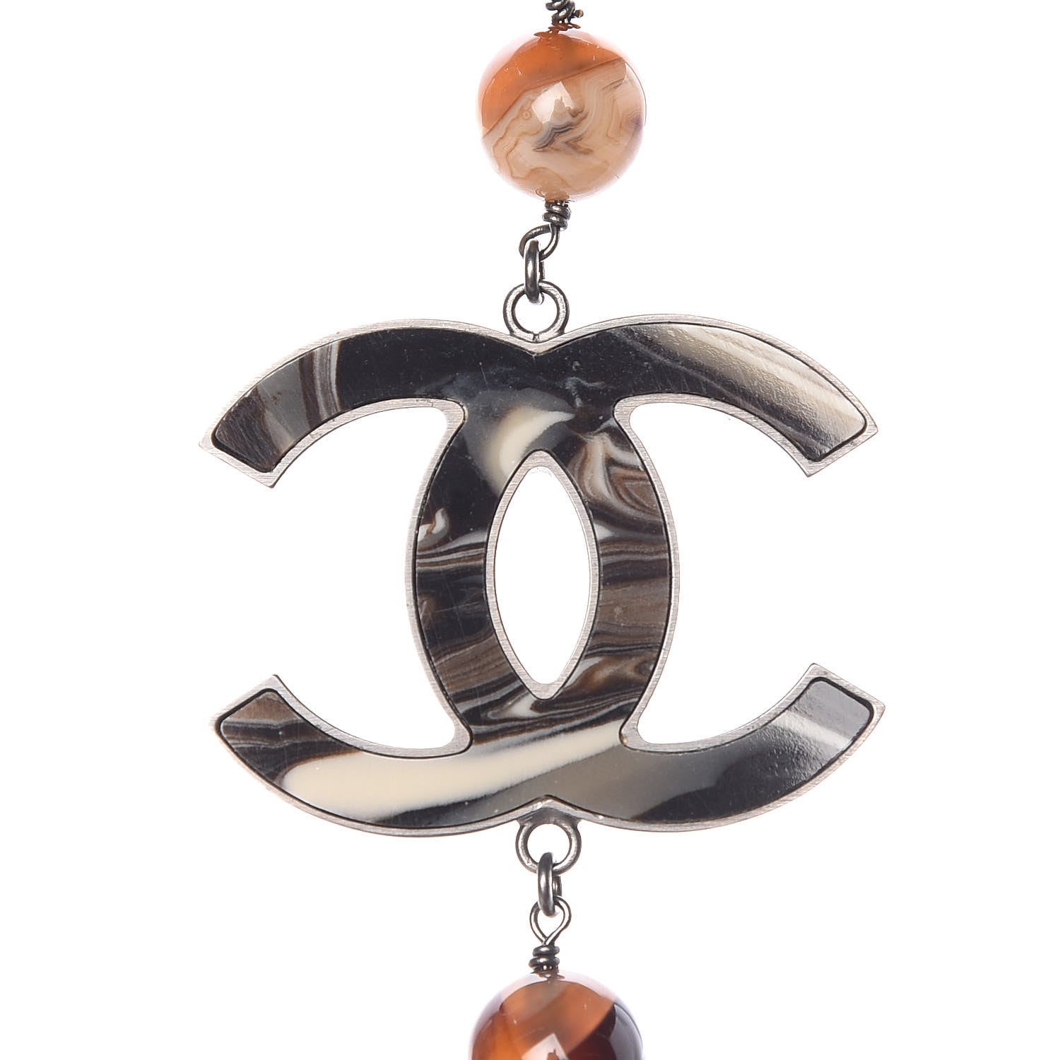 Chanel Agate Beaded Oversized CC Necklace 5 of 5