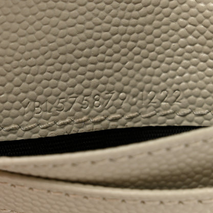 Saint Laurent Grain De Poudre Matelasse Chevron Monogram Zipped Card Case Crema Soft 7 of 7