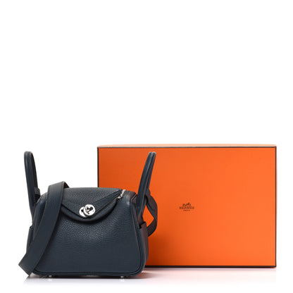 Hermes Taurillon Clemence Mini Lindy 20 Vert Cypress 10 of 10