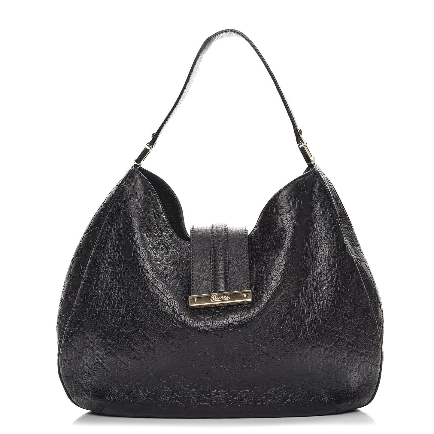 Guccissima Large New Ladies Web Hobo Black