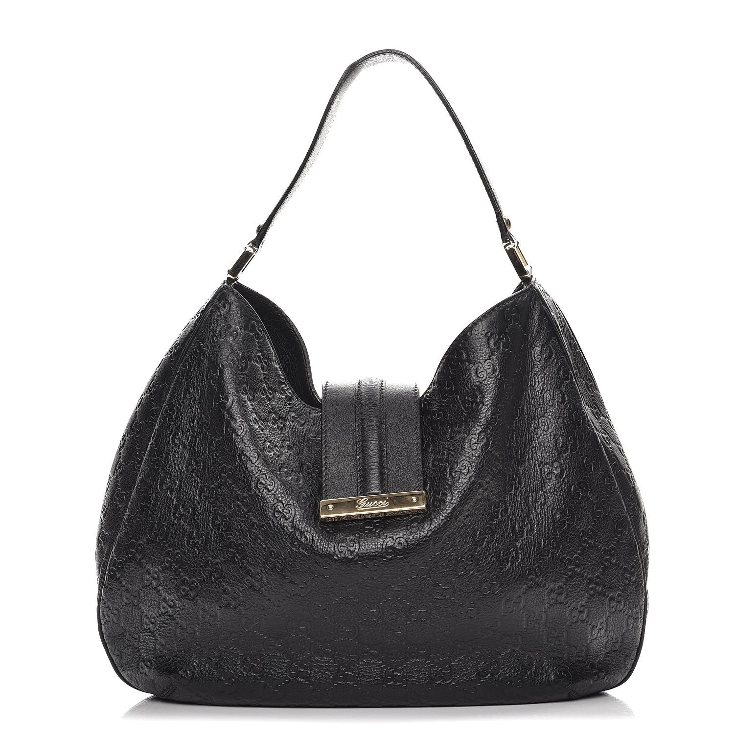 Gucci Guccissima Large New Ladies Web Hobo Black 1 of 8
