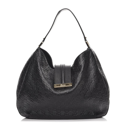 Gucci Guccissima Large New Ladies Web Hobo Black 1 of 8