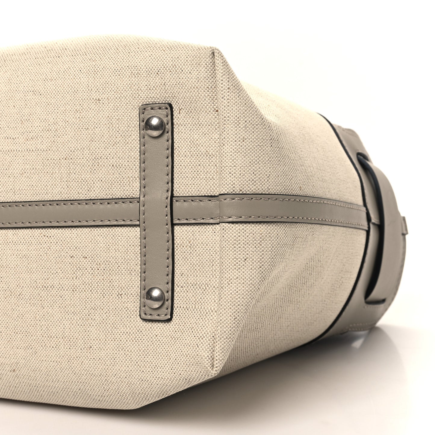 Canvas Calfskin Medium Belt Bag Mineral Grey