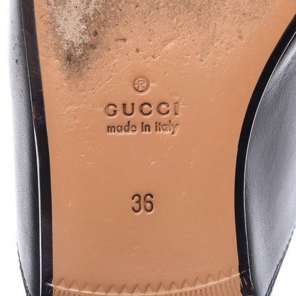 Gucci Calfskin Flower Embroidered Princetown Slippers 36 Black 9 of 18