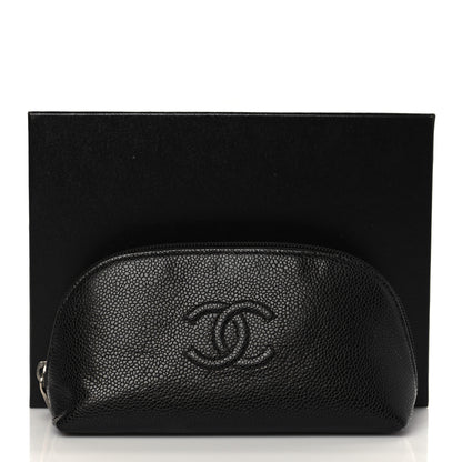 Chanel Caviar Timeless CC Cosmetic Pouch Bag Black 10 of 10