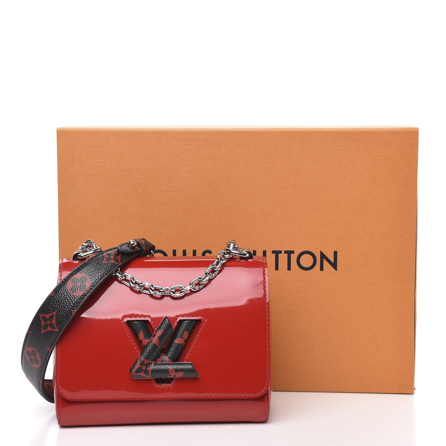 Louis Vuitton Patent Monogram Infrarouge Twist Shoulder Bag PM Coquelicot 11 of 12