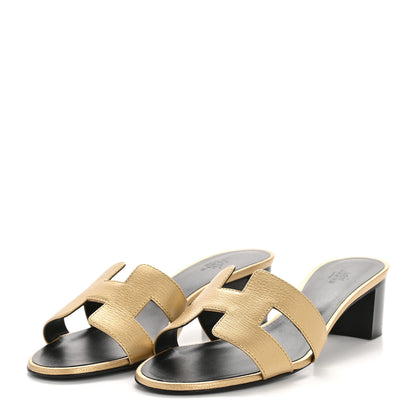 Hermes Metallic Goatskin Oasis Sandals 39 Dore 4 of 10