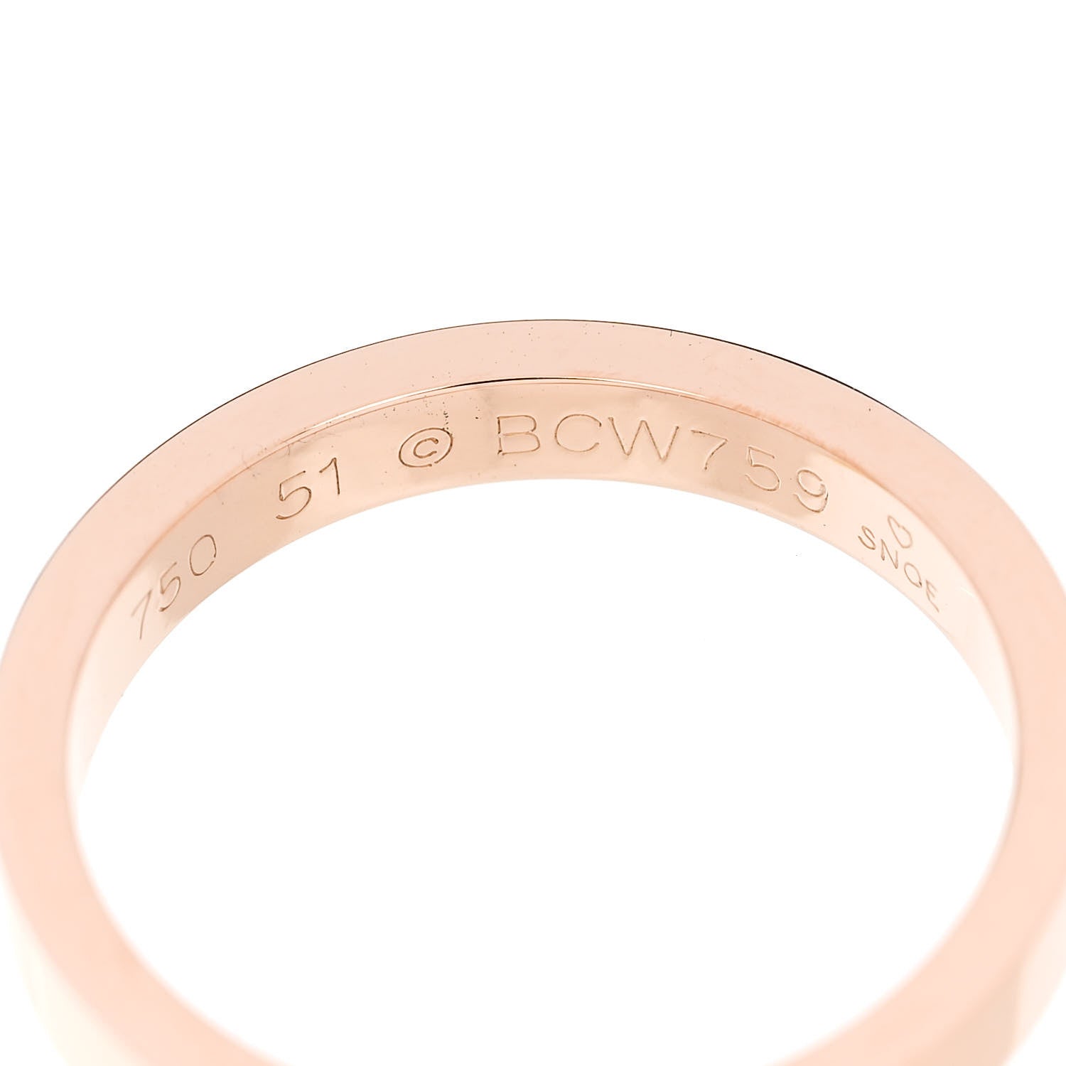 Cartier 18K Pink Gold 3mm C De Cartier Wedding Band Ring 51 5.75 4 of 4